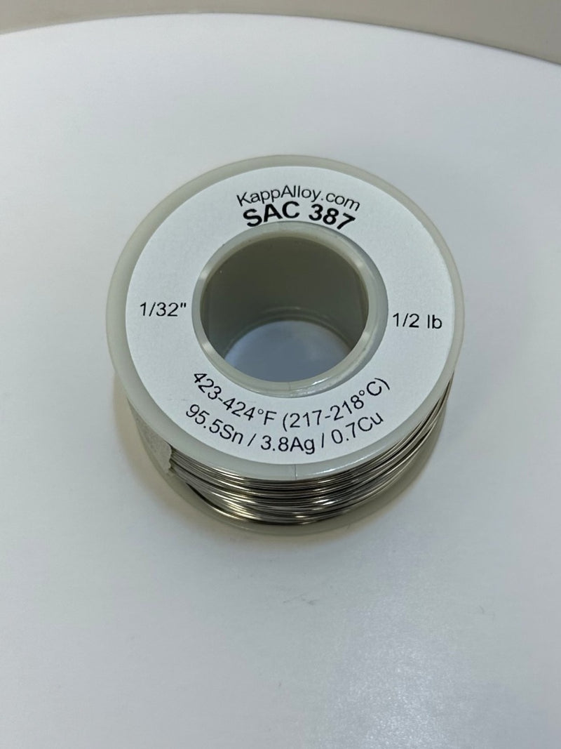SAC387 Solid 1/32" x 1/2 lb spool