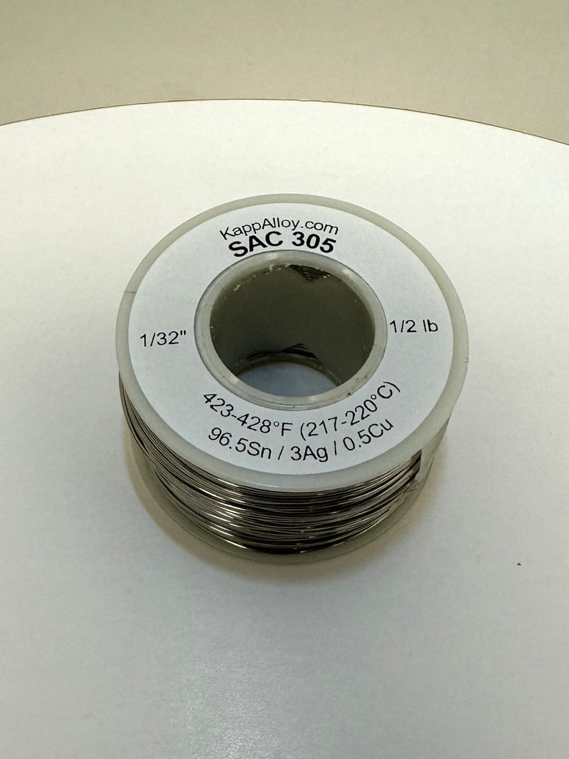 SAC305 Solid 1/32" x 1/2 lb spool