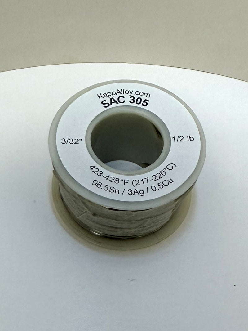SAC305 Solid 3/32" x 1/2 lb spool